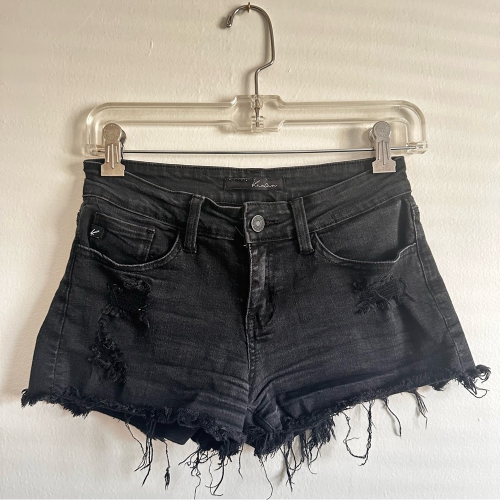 KanCan Black Distressed Jean Shorts